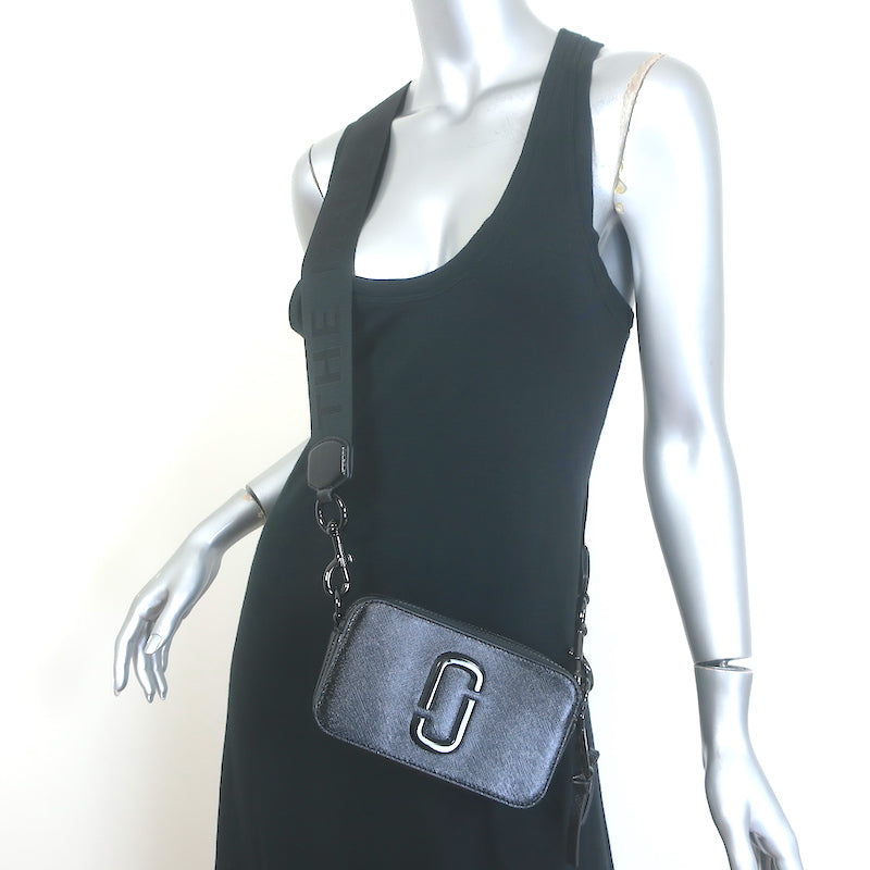 Marc Jacobs The Snapshot DTM Crossbody Camera Bag Black Saffiano Leather NEW