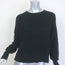 Margaret O'Leary Whitney Waffle Knit Crewneck Sweater Black Cotton Size Small