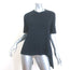 Marni Asymmetric Ruffled-Back Tee Black Cotton Jersey Size 44 Short Sleeve Top