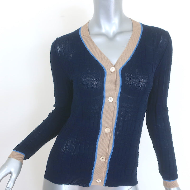 Marni Edition Windowpane Knit Contrast-Trim Cardigan