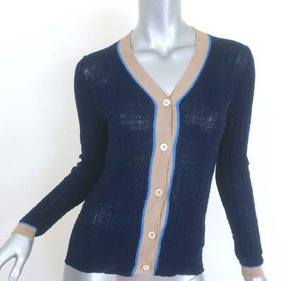 Marni Edition Windowpane Knit Contrast-Trim Cardigan