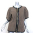 Marni Short Sleeve Zip-Up Leather Jacket Brown Nubuck Size 42