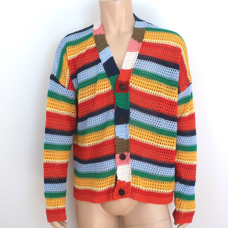 Marni x No Vacancy Inn Striped Crochet Cardigan Multicolor Size 48 NEW