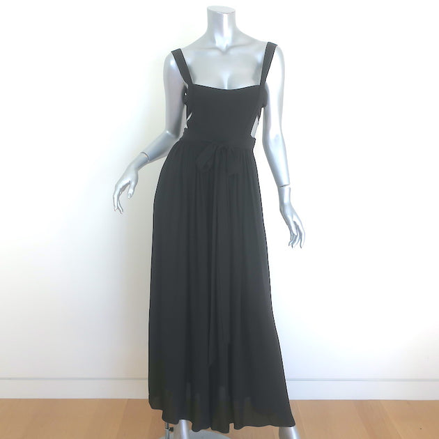 Matteau Bandage Open-Back Maxi Wrap Dress Black Silk Size US 4