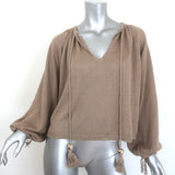Max Mara Quirite tassel sweater, brown linen knit, size XS — pre-owned luxury piece