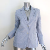 Max Mara Weekend Seersucker Blazer Blue/White Size US 8 Two-Button Jacket
