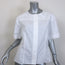 McQueen Corset Shirt White Cotton Poplin Size 46 Short Sleeve Blouse