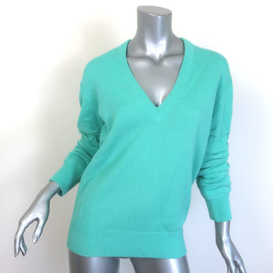 Michael Kors Collection Cashmere Ruched Sleeve V-Neck Sweater 