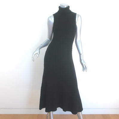 Michael Kors Collection Ribbed Cashmere Turtleneck Dress Black Size Extra Small