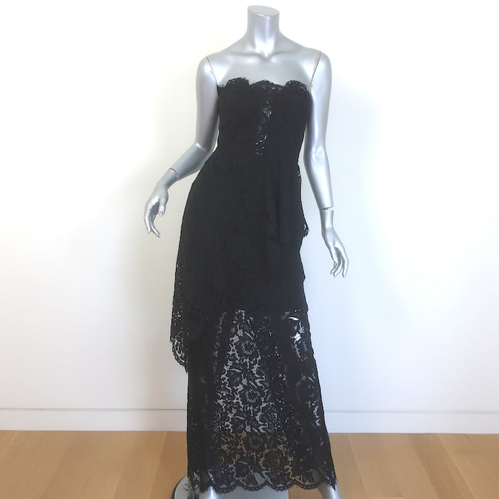 Milly Lace Cascade Gown Black Size 6 