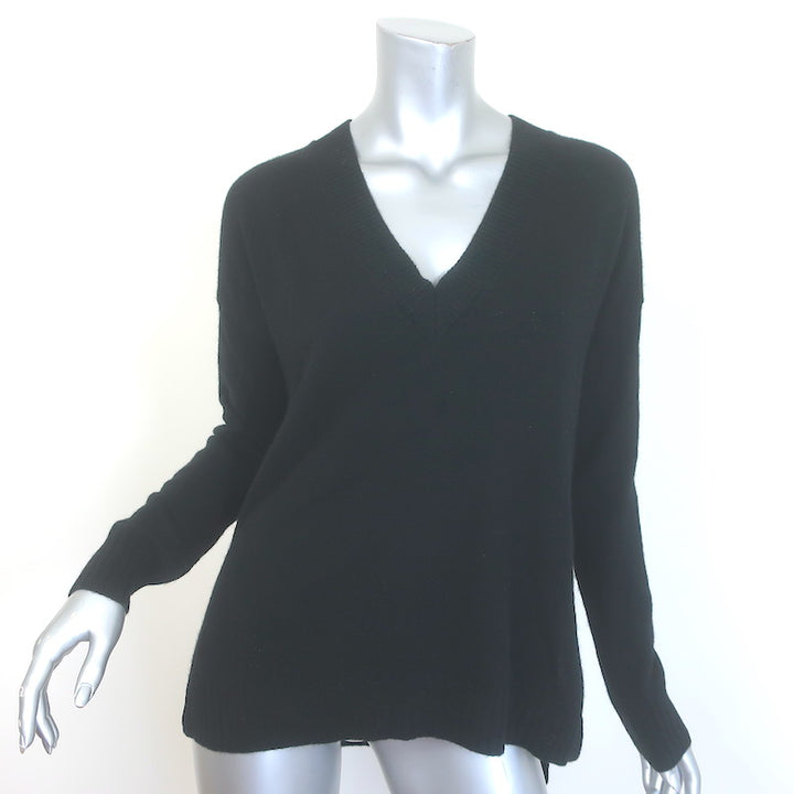 Minnie Rose Cashmere Long and Lean V-Neck Sweater 