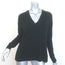 Minnie Rose Cashmere Long and Lean V-Neck Sweater Black Size Extra Small NEW