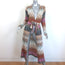 Missoni Belted Long Cardigan Beige/Multicolor Chevron Knit Wool-Blend Size 44