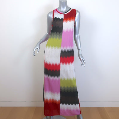 Missoni Colorblock Sleeveless Maxi Dress Multicolor Knit Size 42
