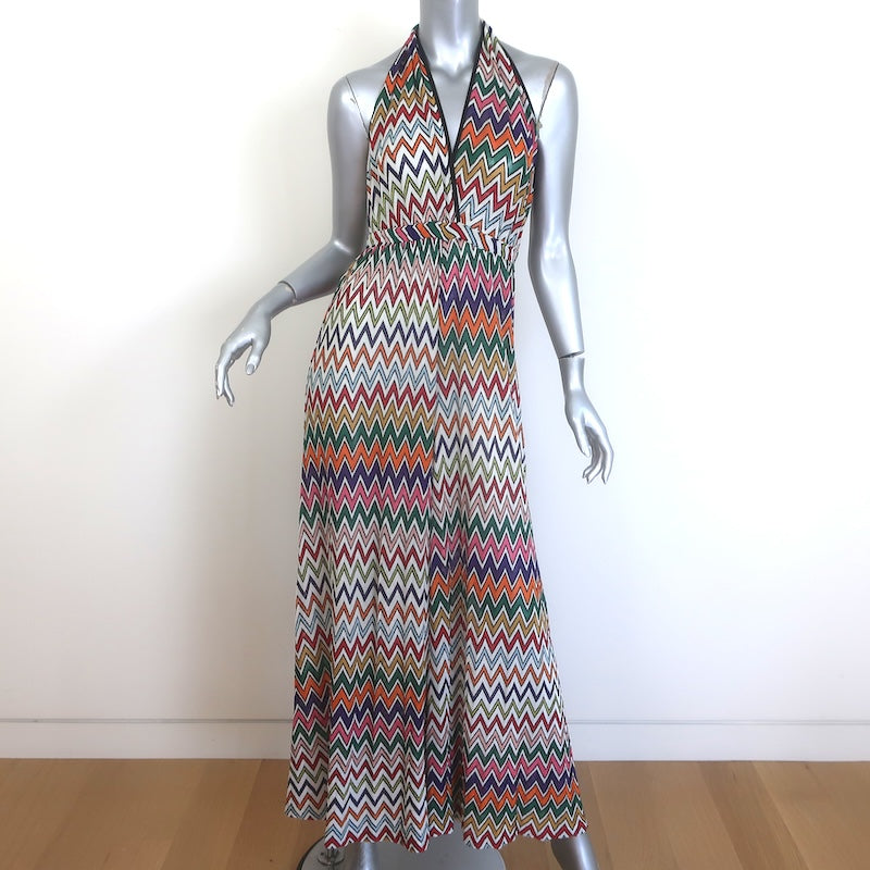Missoni Mare Chevron-Striped Halter Cover-Up Jumpsuit 