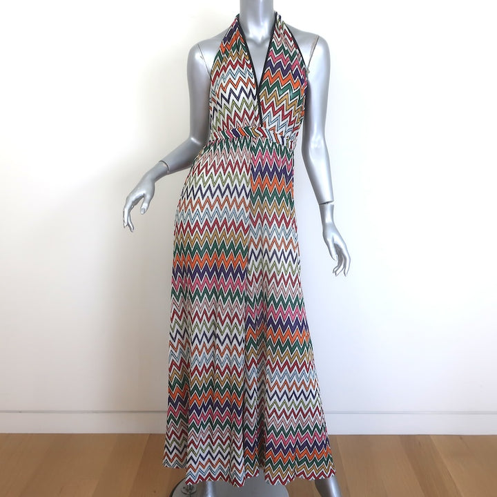 Missoni Mare Chevron-Striped Halter Cover-Up Jumpsuit 