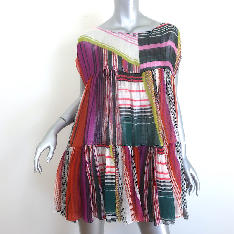 Missoni Mare Ruffled Mini Dress Multicolor Printed Silk Chiffon Size E Celebrity Owned Missoni Mare Ruffled Mini Dress Multicolor Printed Silk Chiffon Size E Celebrity Owned