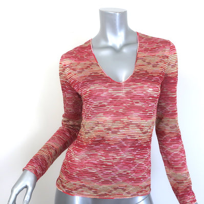 Missoni Space Dye Knit Long Sleeve V-Neck Top 