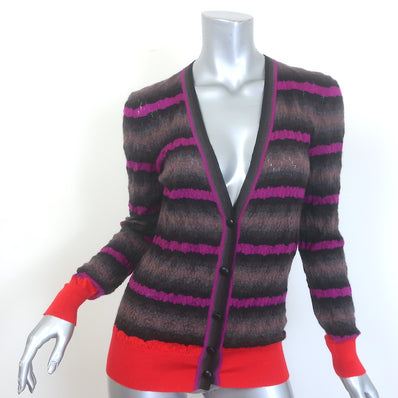 Missoni Striped V-Neck Cardigan Brown/Purple 
