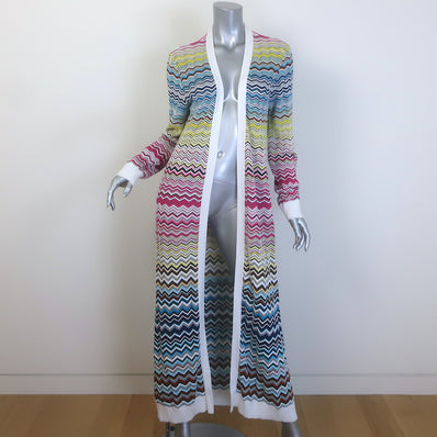 Missoni Zig Zag Knit Duster Cardigan White/Multicolor