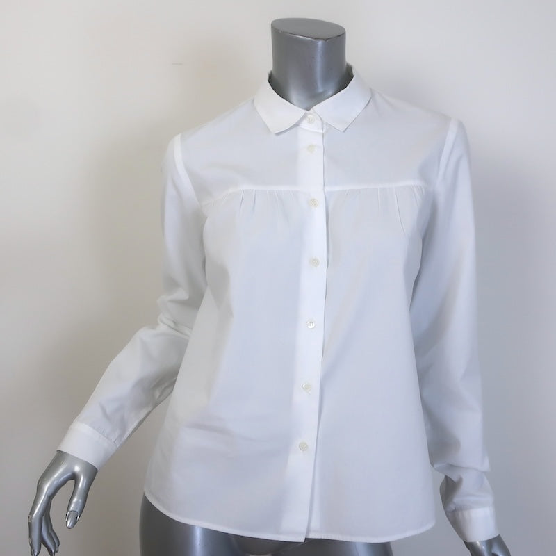 Miu Miu Gathered-Yoke Button Down Shirt White 