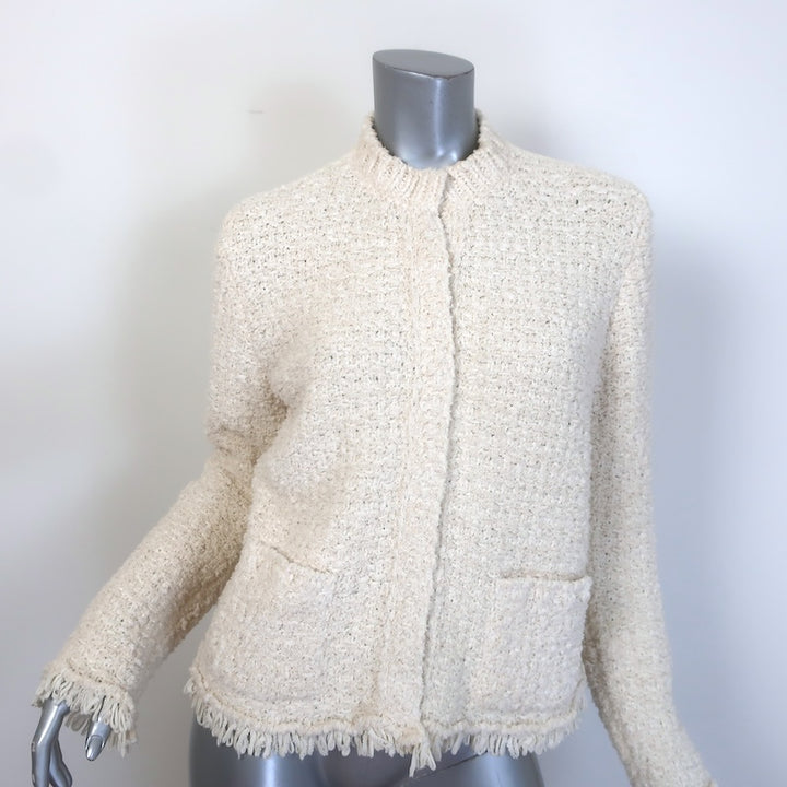 Moncler Boucle Tweed &amp; Quilted Down Cardigan Puffer Jacket I