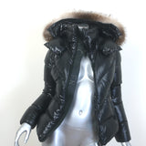 Moncler Ribaudfur Fox Fur-Trimmed Hooded Down Puffer Jacket Black Size 0