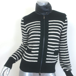 Moncler Striped Down Puffer Cardigan Jacket 