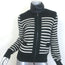 Moncler Striped Down Puffer Cardigan Jacket Black/White Size Extra Extra Small