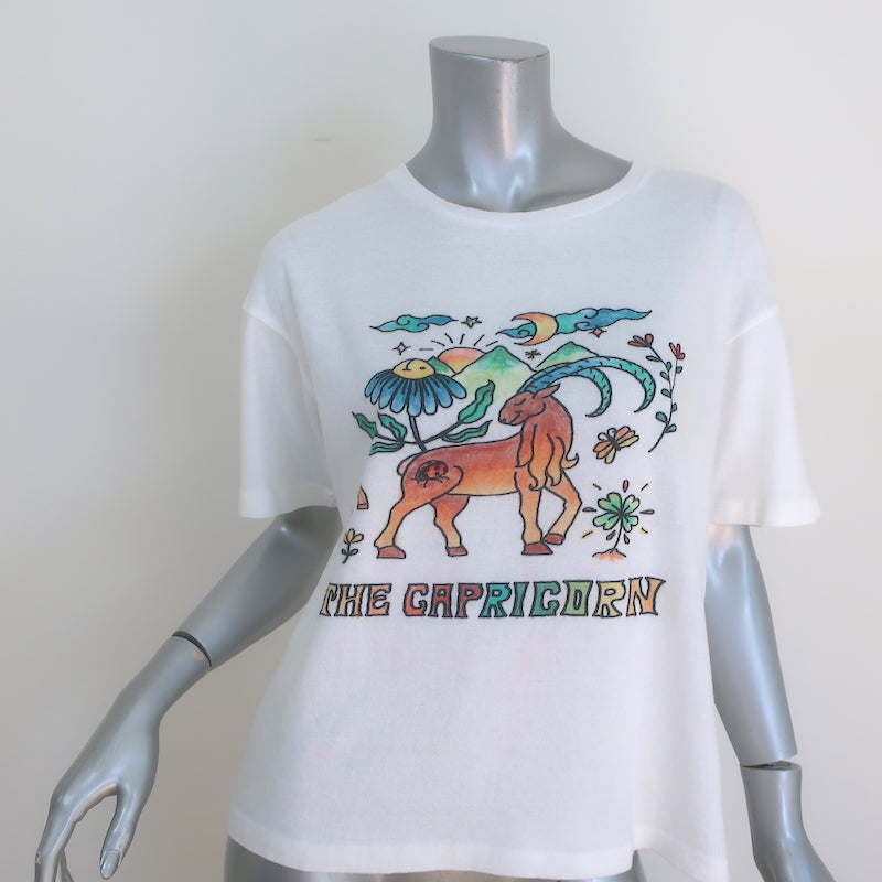 Monoki Capricorn Astro Tee White Cotton One Size NEW