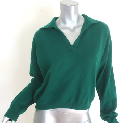Naadam Cashmere Polo Sweater Emerald Size Small NEW