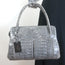 Nancy Gonzalez Crocodile Front-Pocket Tote Gray Large Shoulder Bag NEW