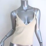 Nanushka Inna Chain Strap Tank Top Cream Stretch Knit Size Medium NEW