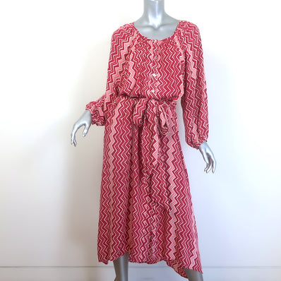 Natalie Martin Alex Button-Front Midi Dress Grenadine