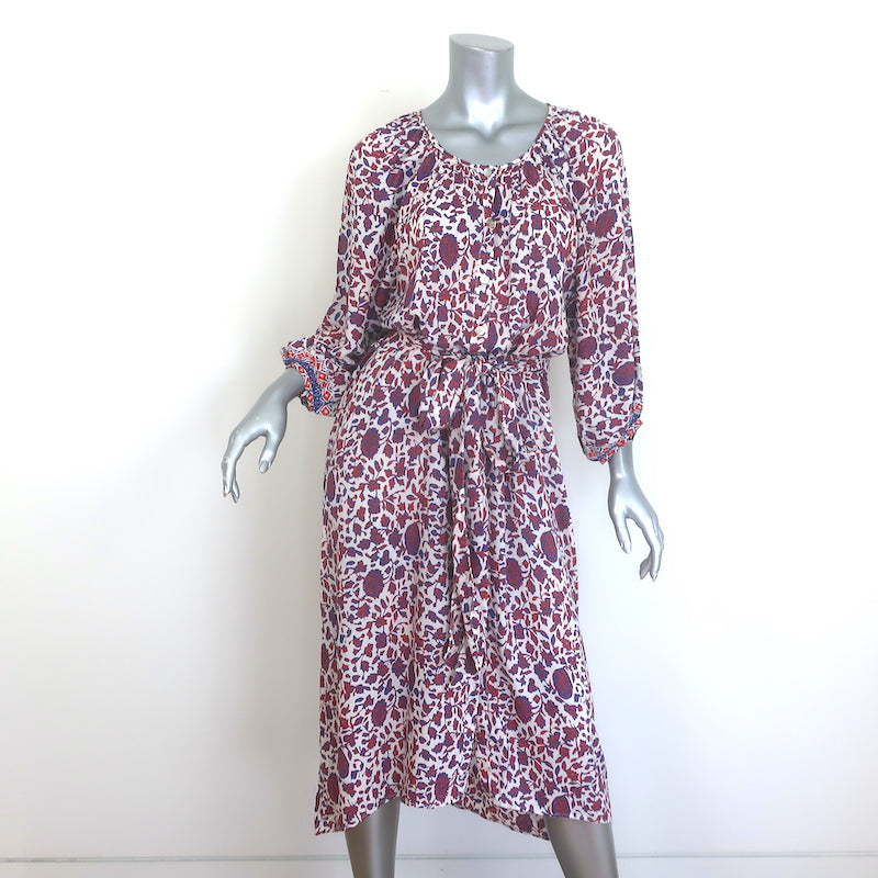 Natalie Martin Alex Button-Front Midi Dress White/Multi Floral Size Extra Small