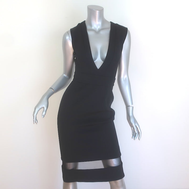 Nicholas Zip-Back Mesh-Paneled Sleeveless Midi Dress 