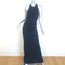 Nicole Miller Blades Open-Back Halter Gown Navy Draped Stretch Jersey Size 6