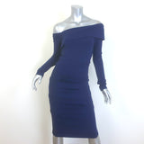 Nicole Miller Structured Off the Shoulder Dress Navy 