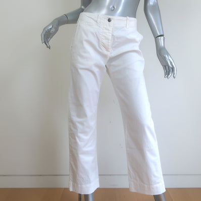 Nili Lotan 80NL Pants White Stretch Cotton Size 0