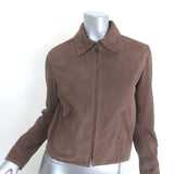 Nili Lotan Beauvais Suede Jacket Cafe Brown Size Small
