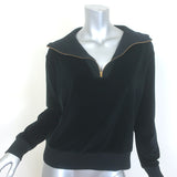 Nili Lotan Bentley Velour Quarter Zip Sweatshirt 