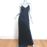 Nili Lotan Cami Gown Navy Silk Satin Size Medium 