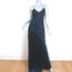 Nili Lotan Cami Gown Navy Silk Satin Size Medium V-Neck Maxi Dress