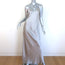 Nili Lotan Cami Gown Silver Satin Size Large V-Neck Maxi Dress