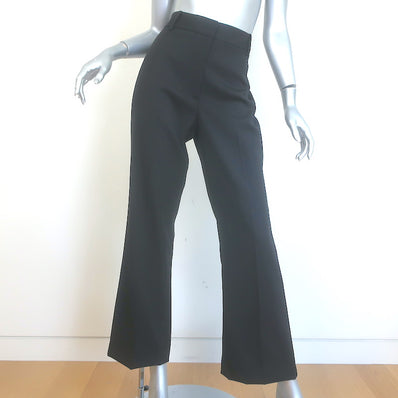Nili Lotan Corette Virgin Wool Flared Trousers Black Size 8