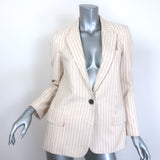 Nili Lotan Don Pinstriped Blazer Ecru Cotton Size 4