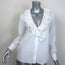 Nili Lotan Everett Ruffled Eyelet-Trim Shirt White Cotton Size Extra Small