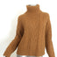 Nili Lotan Gigi Cable Knit Cashmere Turtleneck Sweater Ochre Size Extra Small