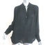 Nili Lotan Long Sleeve Blouse Black Silk Size Medium V-Neck Top