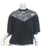 Nili Lotan Lucie Lace-Yoke Blouse Black Silk Size Extra Small NEW